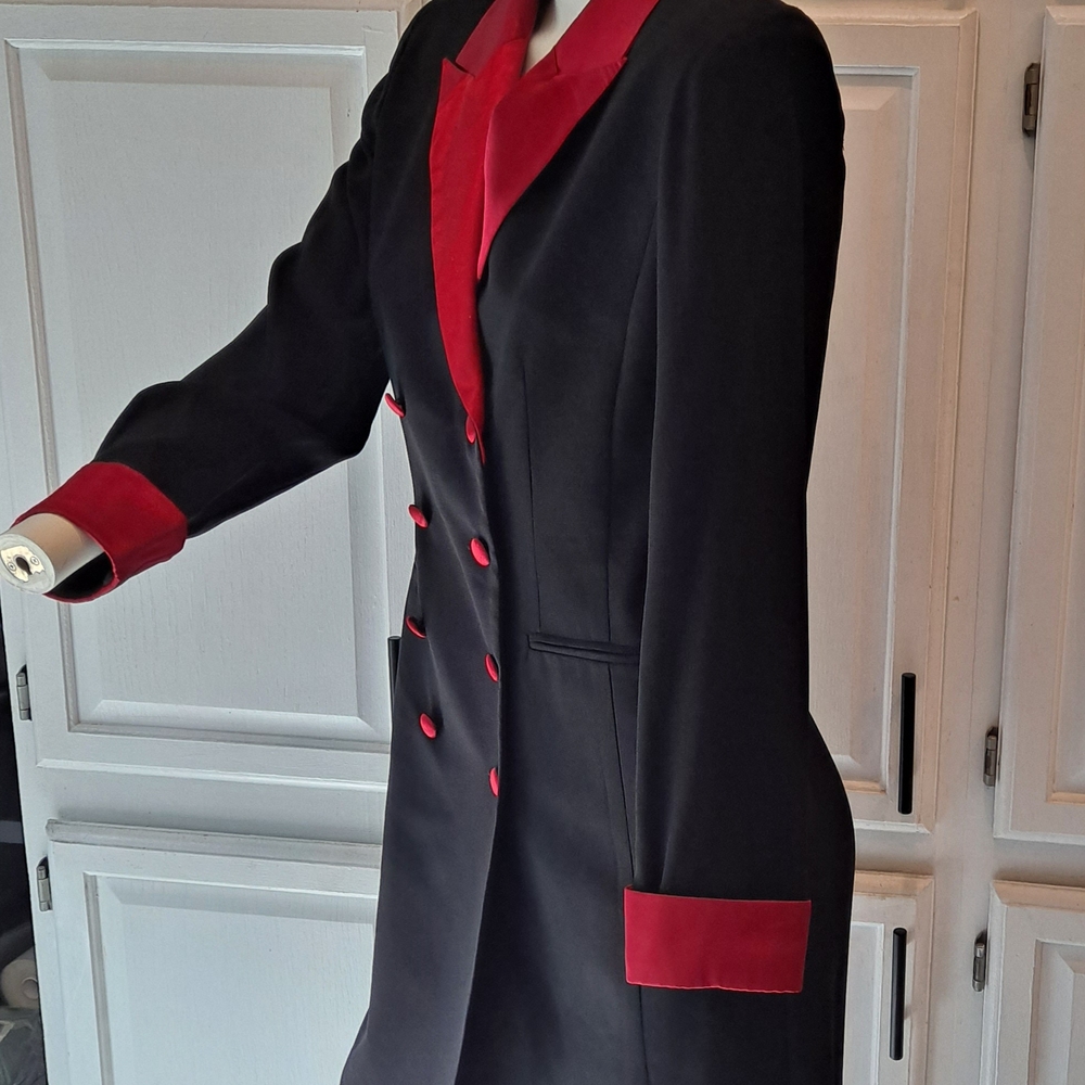 Danny & Nicole Black Dress Blazer with Red Satin Accents - Picture 10 of 12